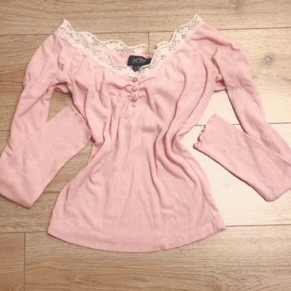 Just Polly New York long sleeve pink top - Picture 1 of 3